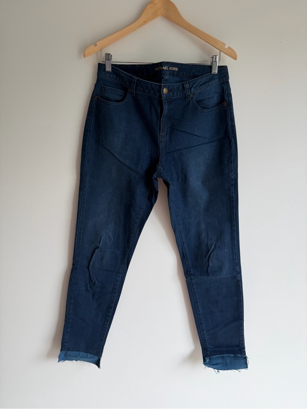 Michael Kors Skinny Ankle Jeans | Dark Wash | Raw Hem | Size 6 - Picture 2 of 7